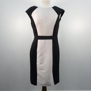 White House Black Market Black & White Midi Dress